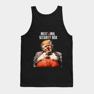 Donald Trump: National Security Risk  on a dark (Knocked Out) background Tank Top